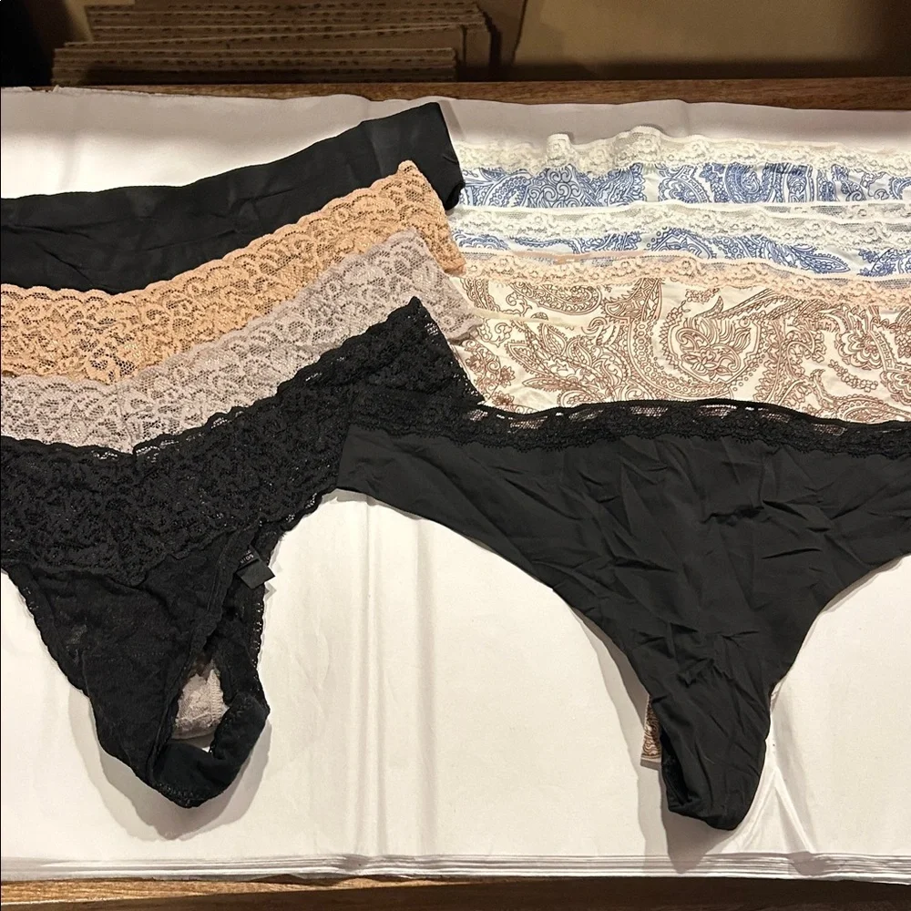 9 pair of Victoria’s Secret thong panties. Size large - Picture 1 of 8